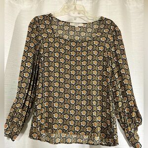 Loft Navy & Flower Print - Sz XS